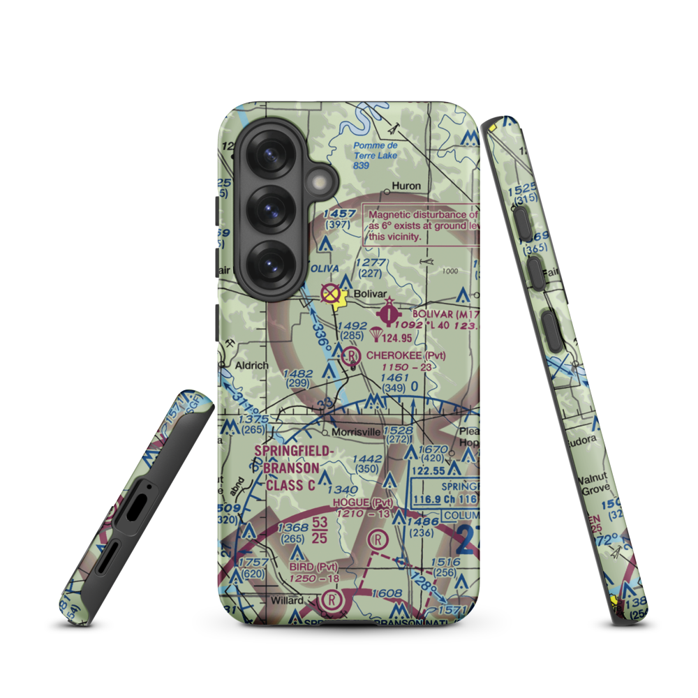 Cherokee Airpark (MU19) VFR Sectional Samsung Phone Case Samsung Galaxy S25 model shown