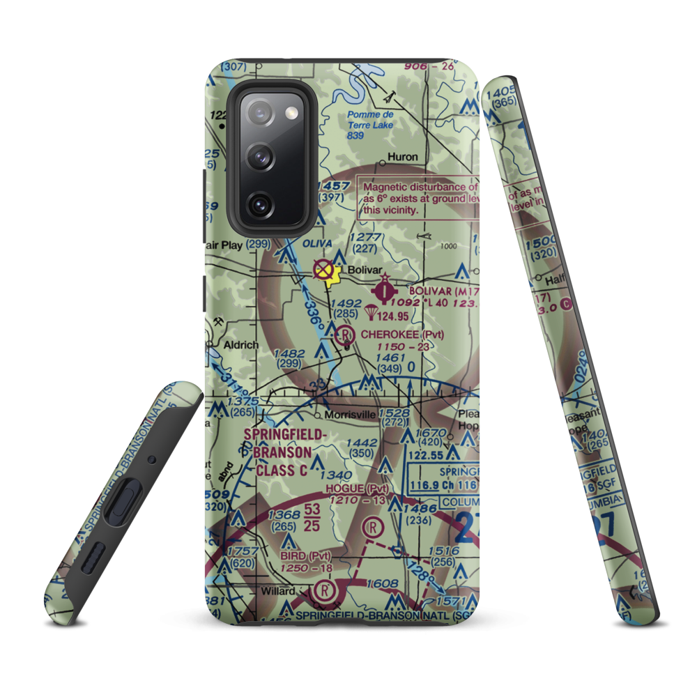 Cherokee Airpark (MU19) VFR Sectional Samsung Phone Case Samsung Galaxy S20 FE model shown