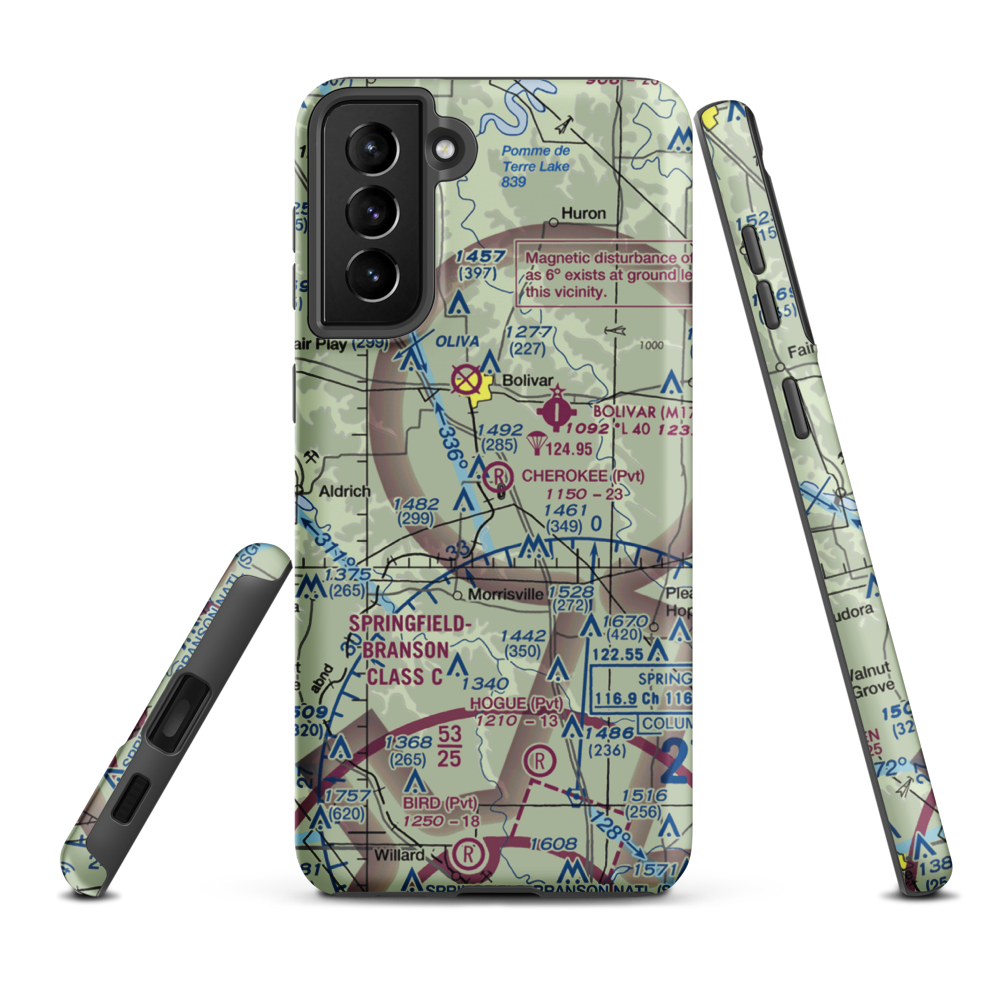 Cherokee Airpark (MU19) VFR Sectional Samsung Phone Case Samsung Galaxy S21 FE model shown