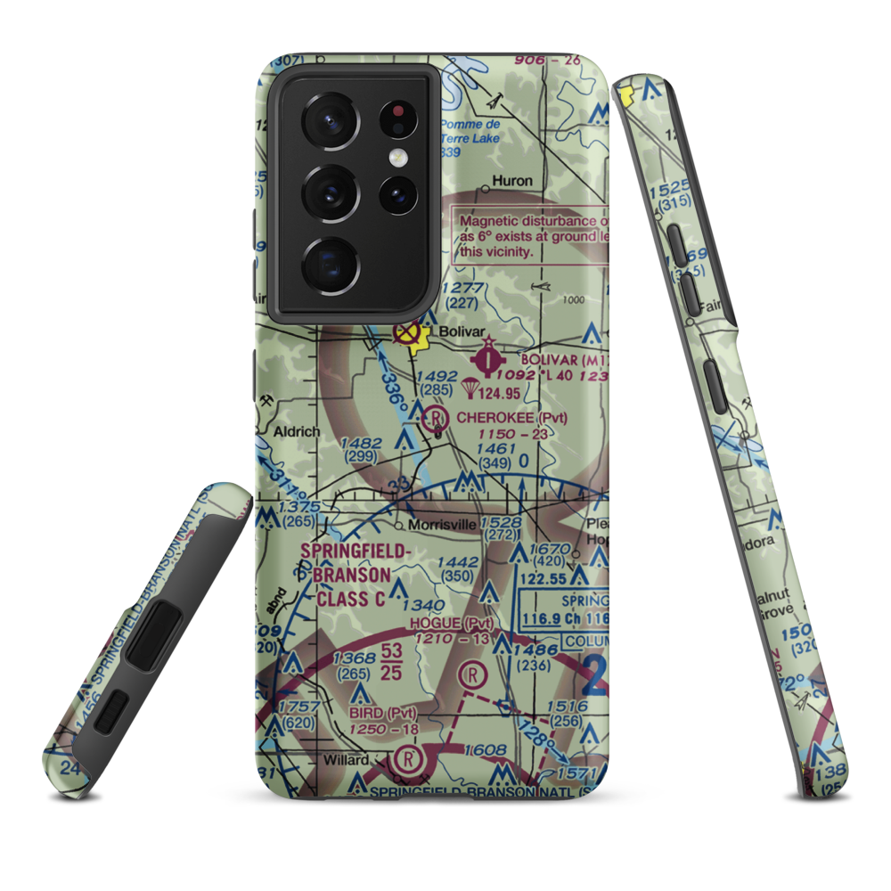 Cherokee Airpark (MU19) VFR Sectional Samsung Phone Case Samsung Galaxy S21 Ultra model shown