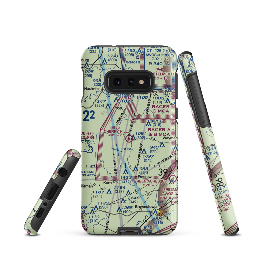 Cherry Hill Airport (40IN) VFR Sectional Samsung Phone Case Samsung Galaxy S10e model shown