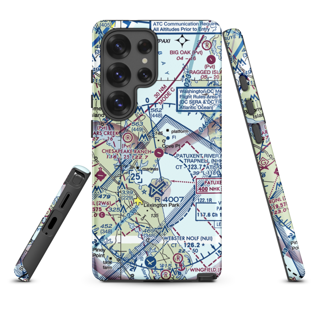 Chesapeake Ranch Airstrip (MD50) VFR Sectional Samsung Phone Case Samsung Galaxy S25 Ultra model shown