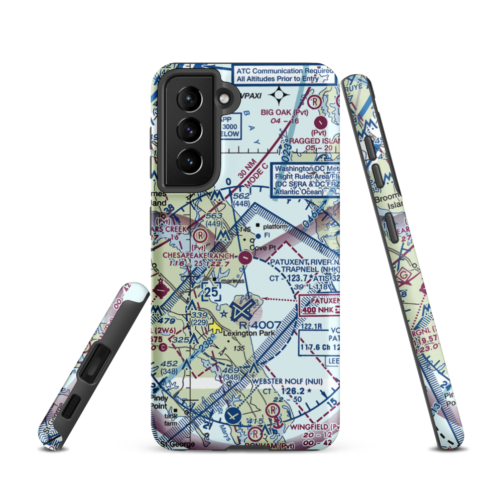 Chesapeake Ranch Airstrip (MD50) VFR Sectional Samsung Phone Case Samsung Galaxy S21 model shown