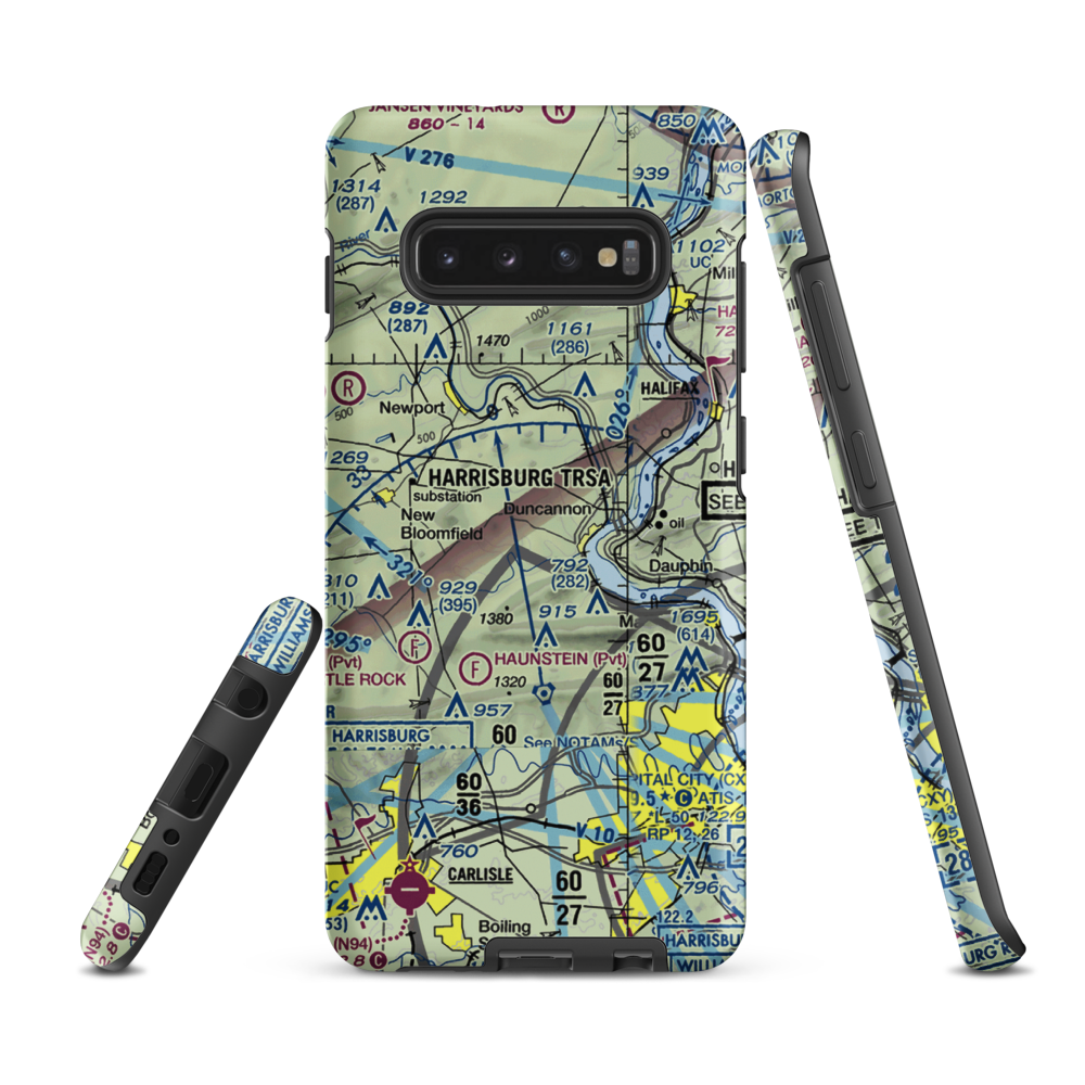 Chestnut Hill Airport (5PS5) VFR Sectional Samsung Phone Case Samsung Galaxy S10 Plus model shown