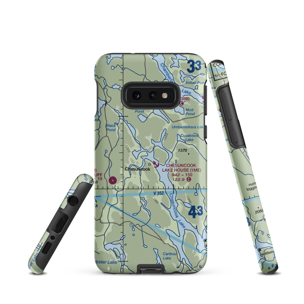 Chesuncook Lake House Seaplane Base (1ME) VFR Sectional Samsung Phone Case Samsung Galaxy S10e model shown