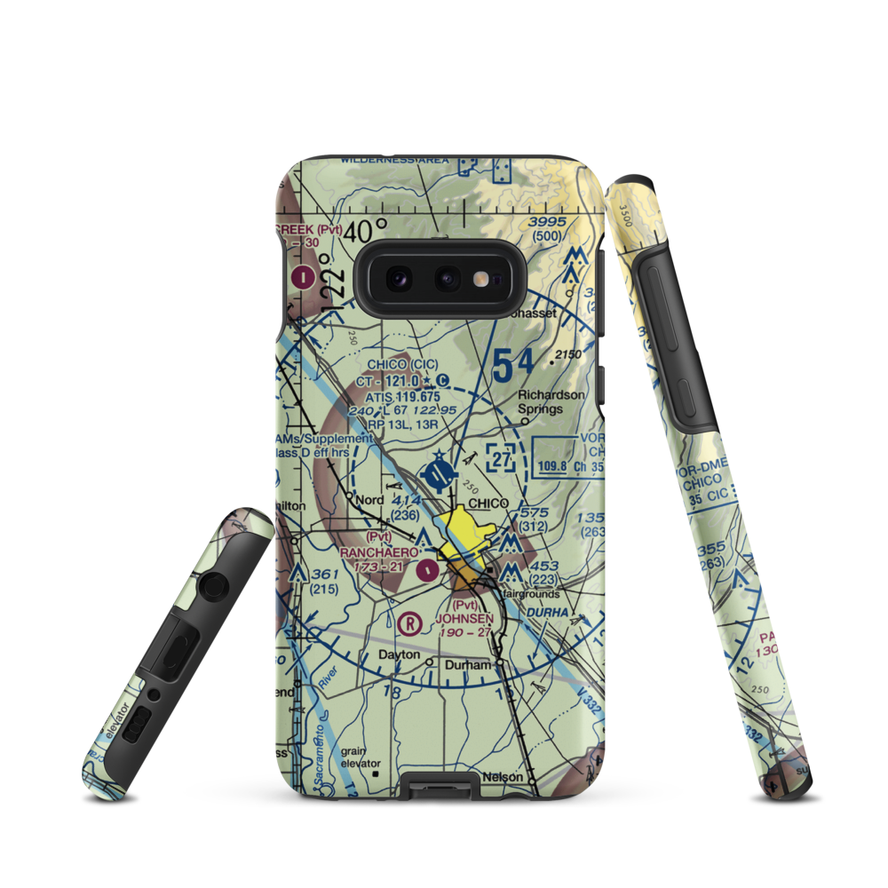 Chico Municipal Airport (CIC) VFR Sectional Samsung Phone Case Samsung Galaxy S10e model shown