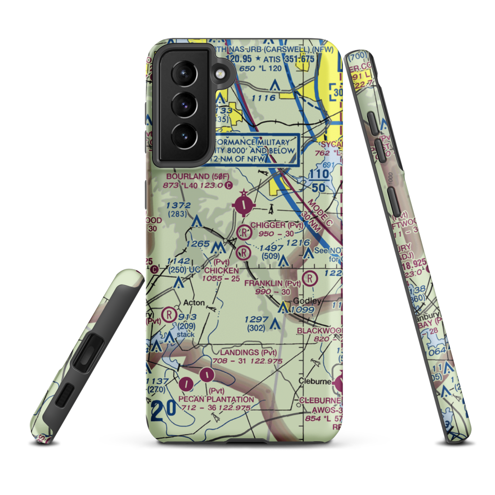 Chigger Field (TE52) VFR Sectional Samsung Phone Case Samsung Galaxy S21 Plus model shown