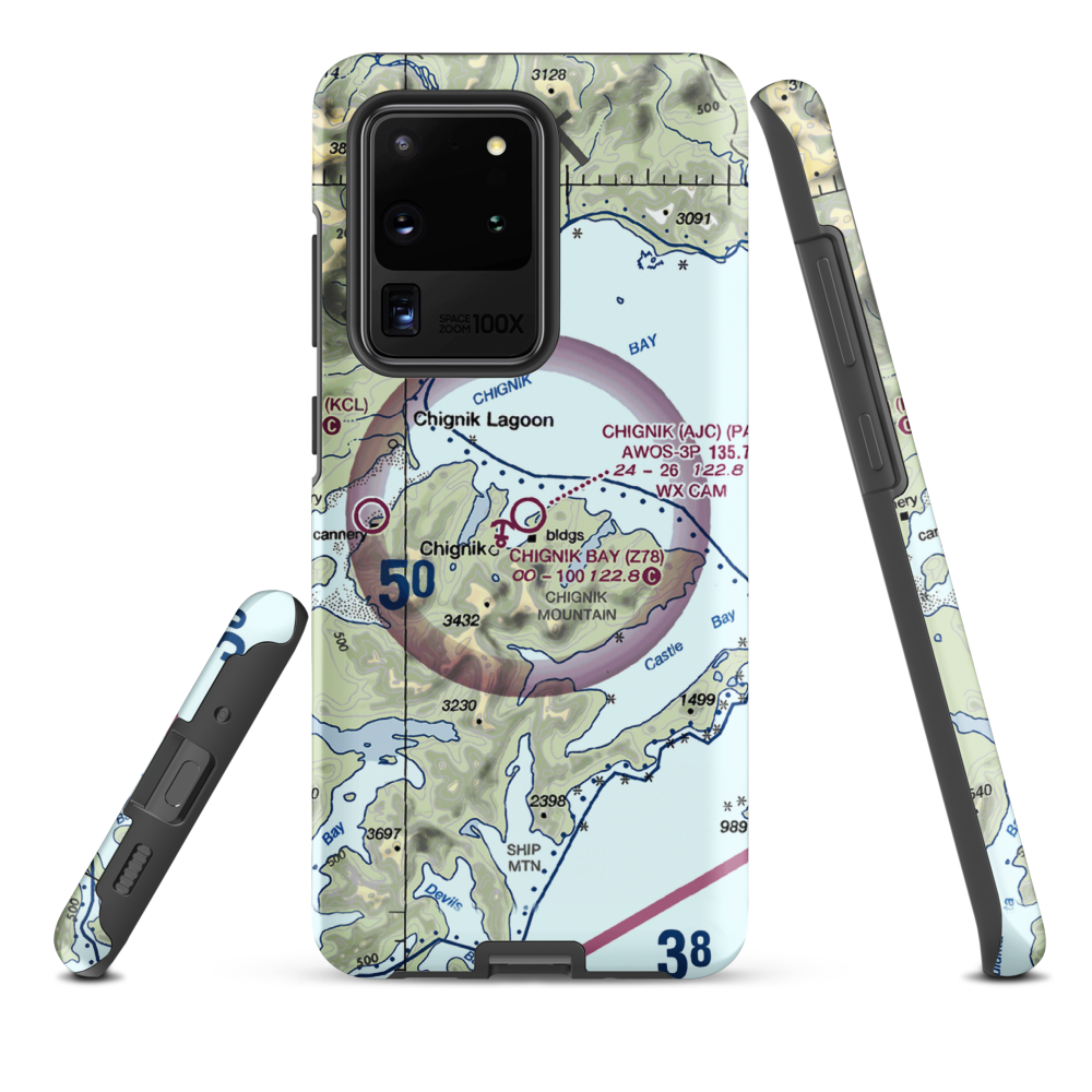 Chignik Airport (AJC) VFR Sectional Samsung Phone Case Samsung Galaxy S20 Ultra model shown