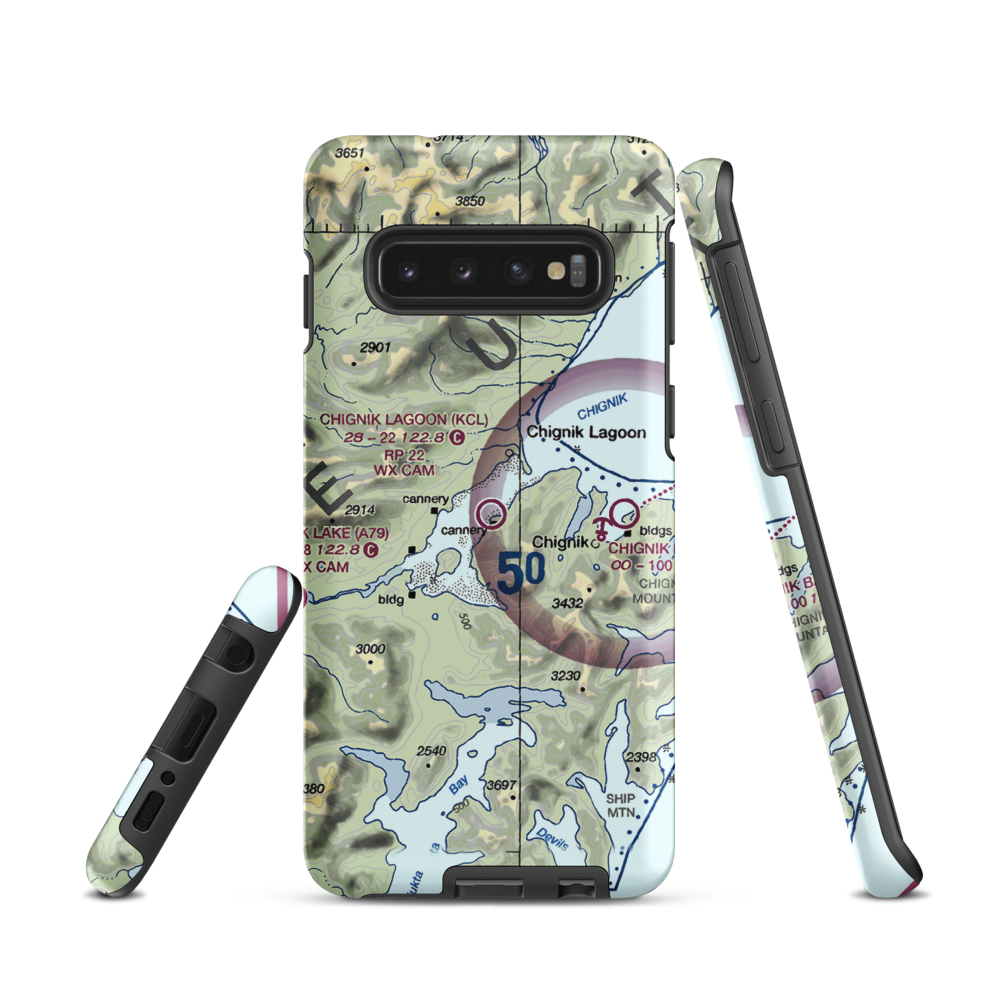 Chignik Lagoon Airport (KCL) VFR Sectional Samsung Phone Case Samsung Galaxy S10 model shown
