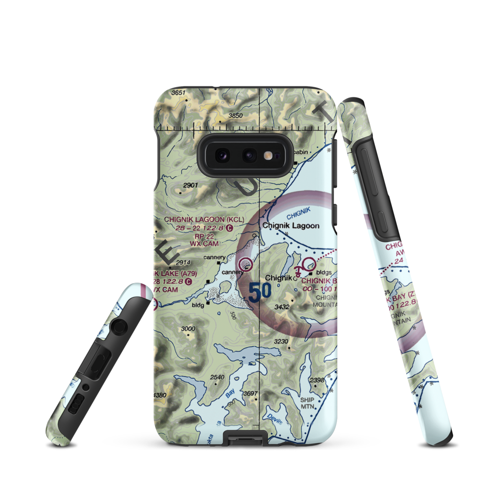 Chignik Lagoon Airport (KCL) VFR Sectional Samsung Phone Case Samsung Galaxy S10e model shown