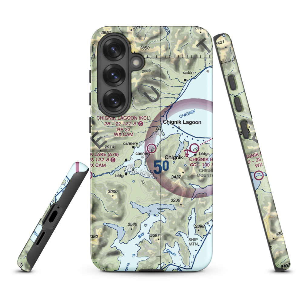 Chignik Lagoon Airport (KCL) VFR Sectional Samsung Phone Case Samsung Galaxy S25 Plus model shown