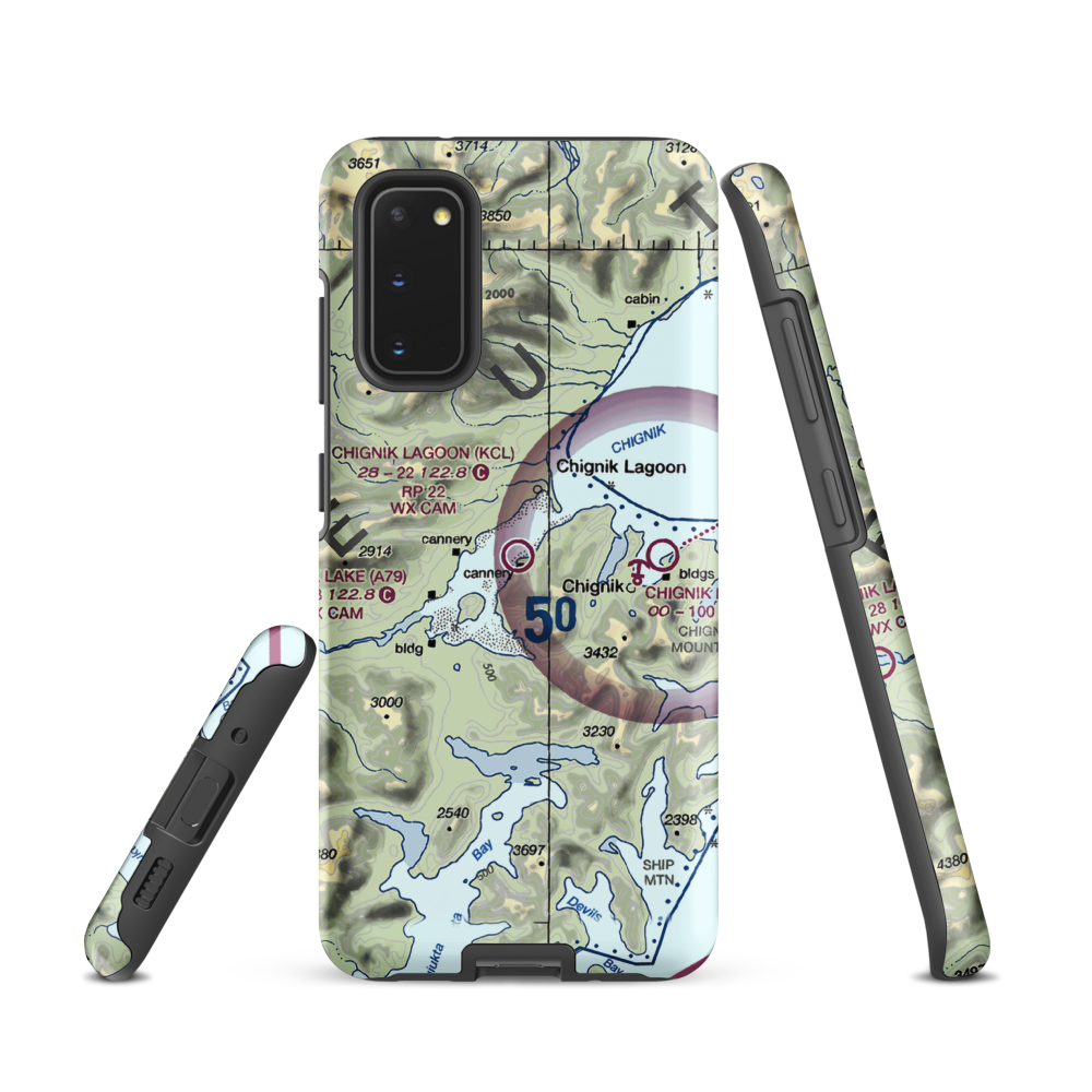 Chignik Lagoon Airport (KCL) VFR Sectional Samsung Phone Case Samsung Galaxy S20 model shown