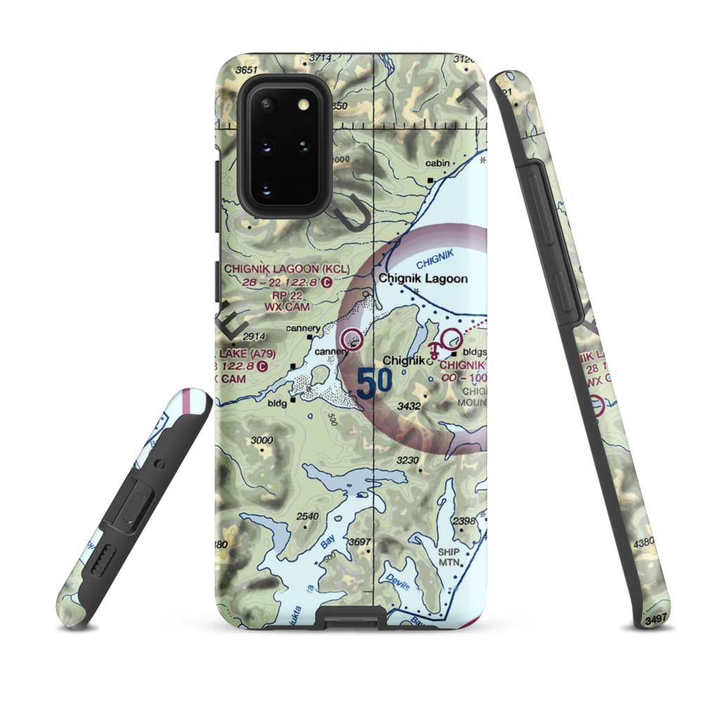 Chignik Lagoon Airport (KCL) VFR Sectional Samsung Phone Case Samsung Galaxy S20 Plus model shown