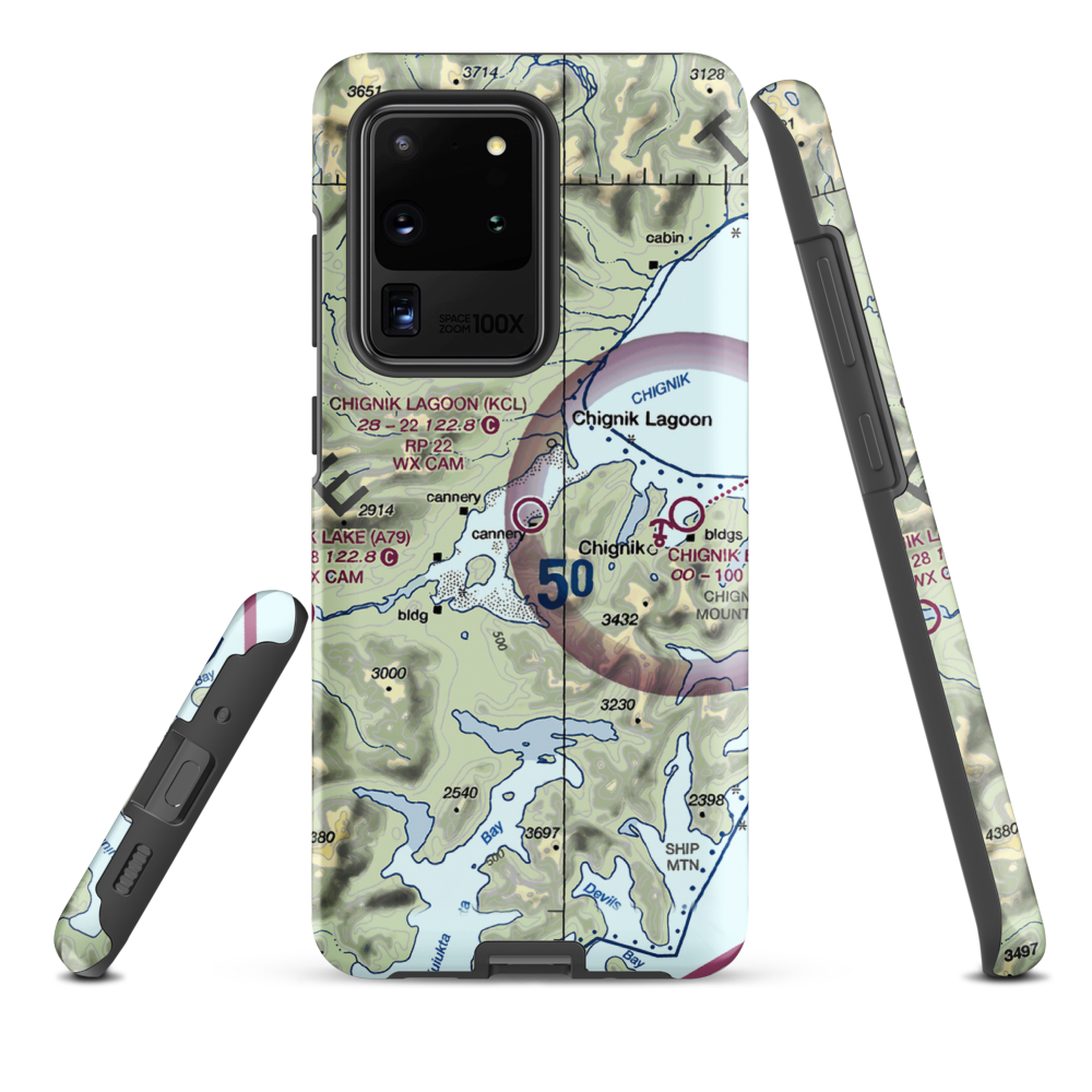 Chignik Lagoon Airport (KCL) VFR Sectional Samsung Phone Case Samsung Galaxy S20 Ultra model shown