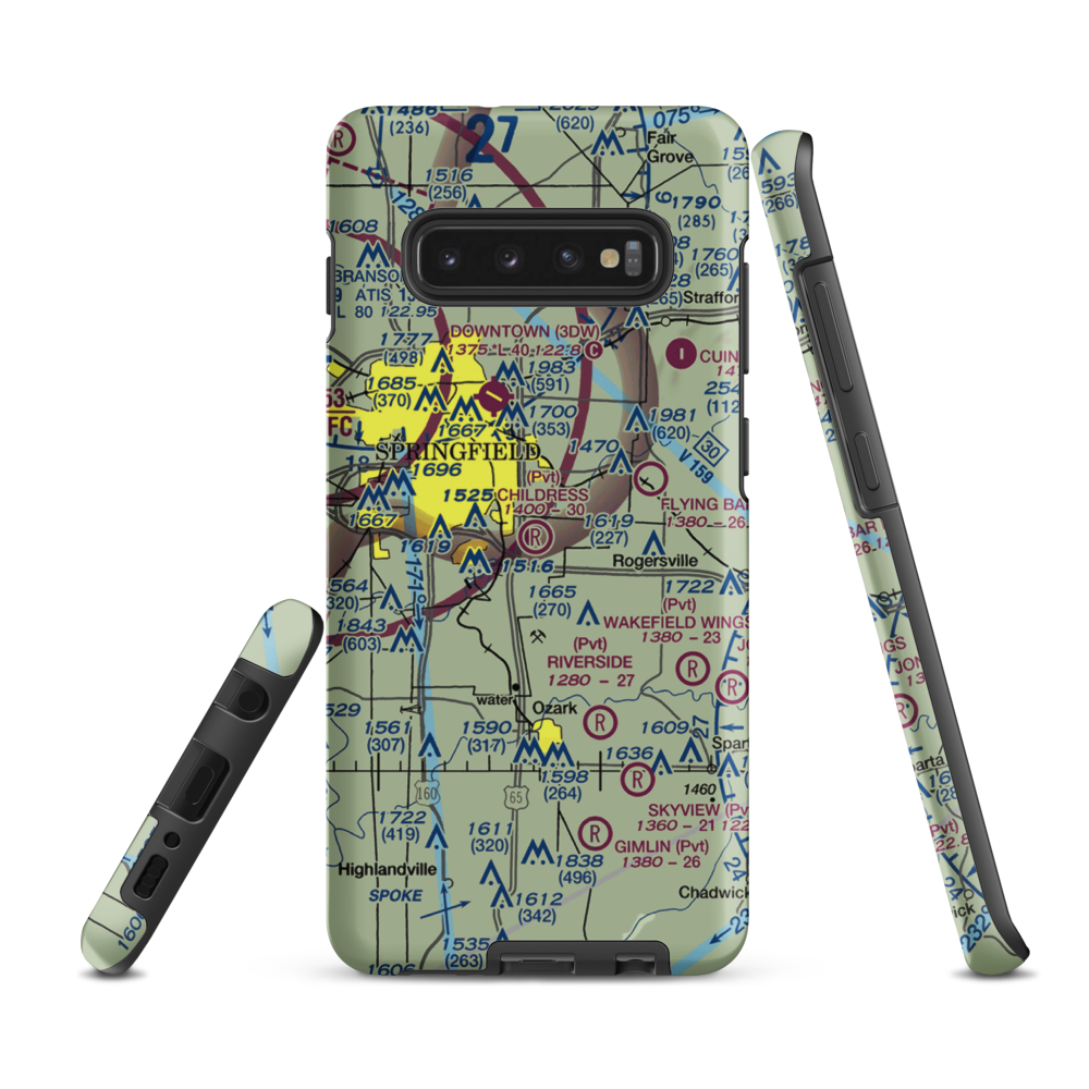 Childress Airstrip (MU12) VFR Sectional Samsung Phone Case Samsung Galaxy S10 Plus model shown