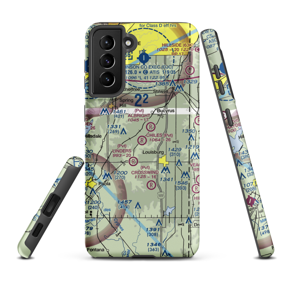 Chiles Airpark (69KS) VFR Sectional Samsung Phone Case Samsung Galaxy S21 FE model shown