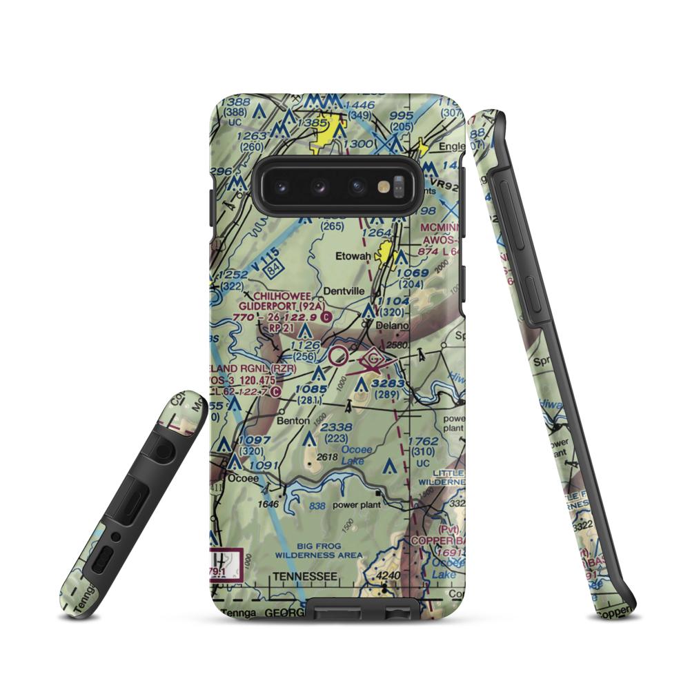 Chilhowee Gliderport (92A) VFR Sectional Samsung Phone Case Samsung Galaxy S10 model shown