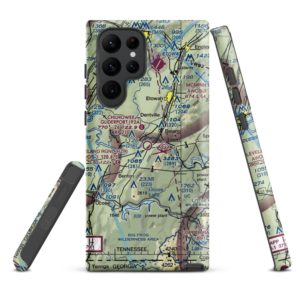 Chilhowee Gliderport (92A) VFR Sectional Samsung Phone Case Samsung Galaxy S22 Ultra model shown