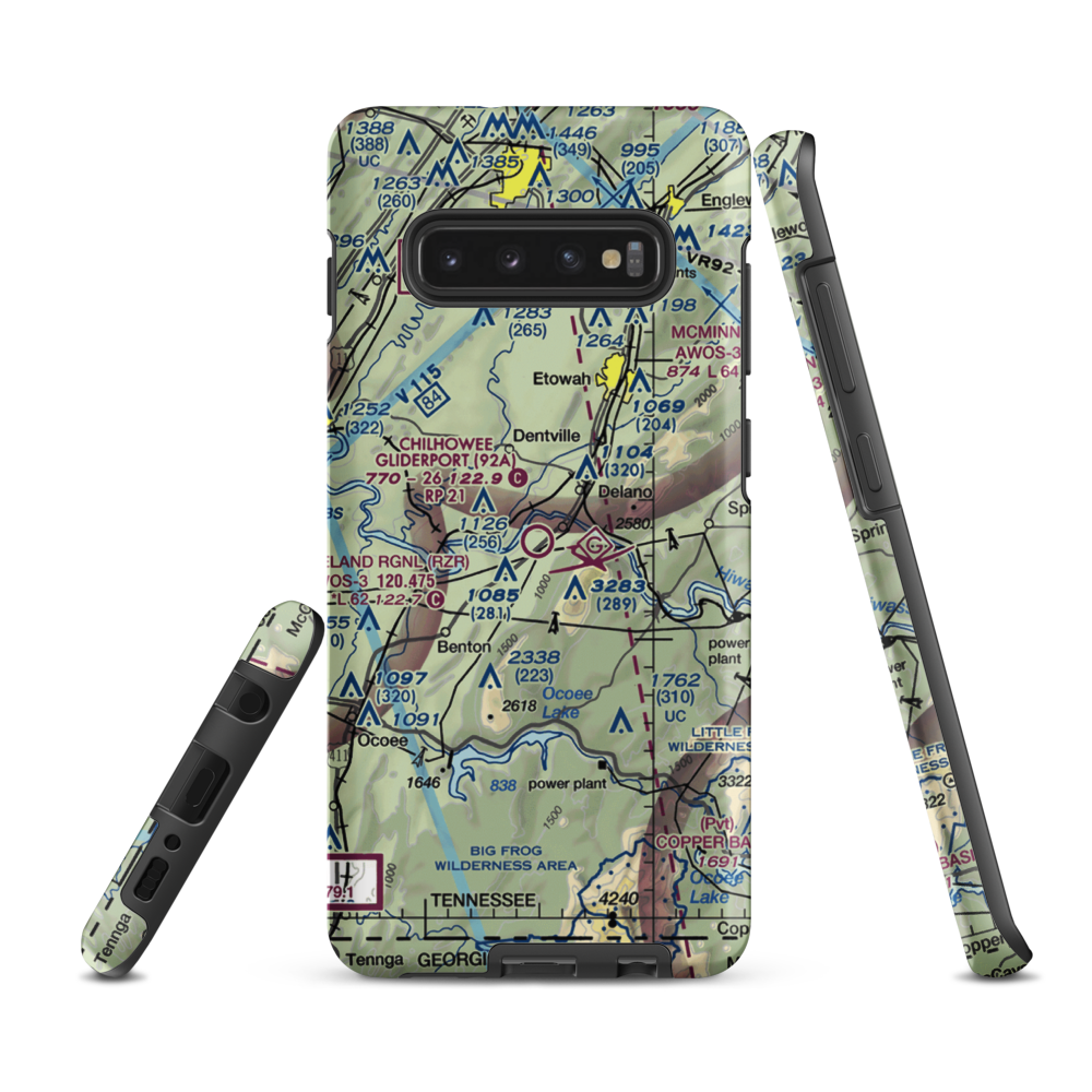 Chilhowee Gliderport (92A) VFR Sectional Samsung Phone Case Samsung Galaxy S10 Plus model shown