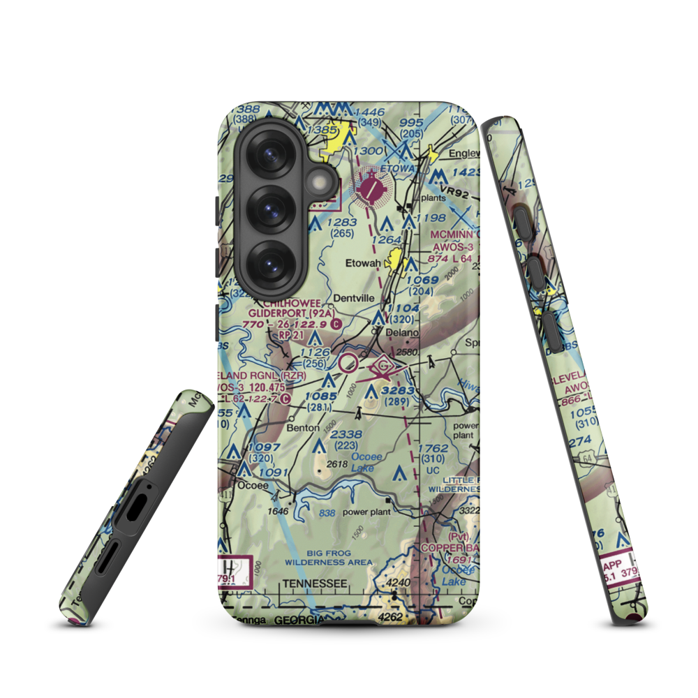 Chilhowee Gliderport (92A) VFR Sectional Samsung Phone Case Samsung Galaxy S25 model shown