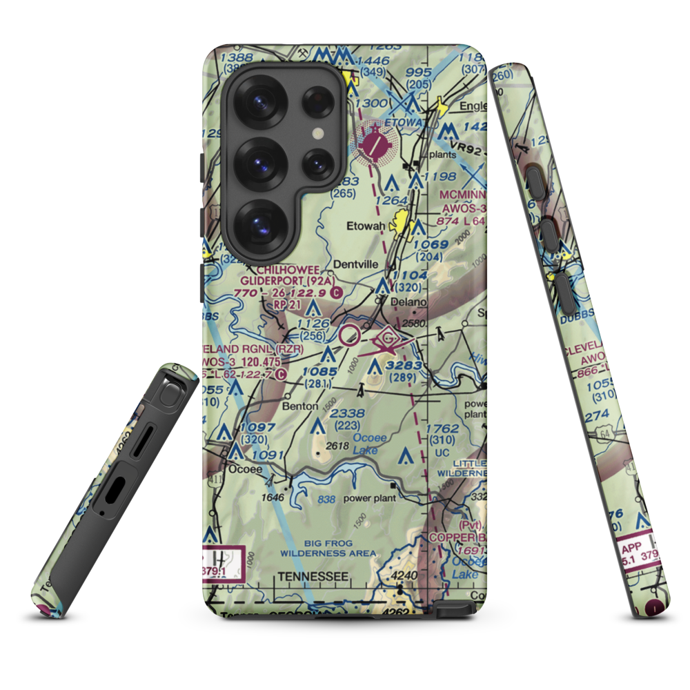 Chilhowee Gliderport (92A) VFR Sectional Samsung Phone Case Samsung Galaxy S25 Ultra model shown