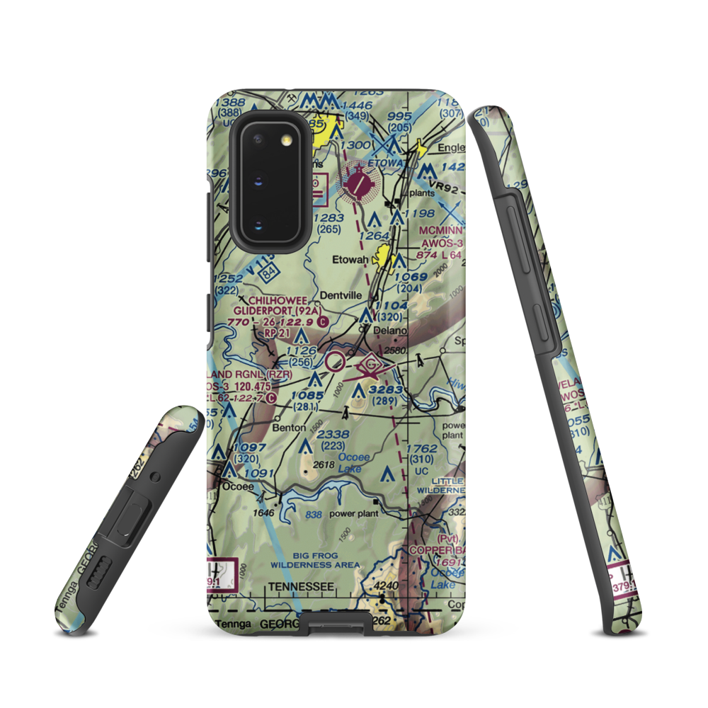 Chilhowee Gliderport (92A) VFR Sectional Samsung Phone Case Samsung Galaxy S20 model shown