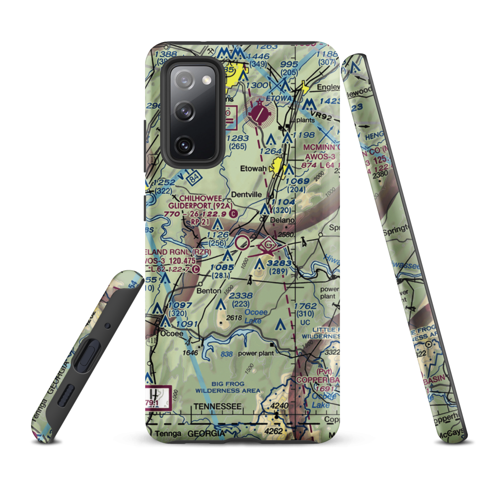 Chilhowee Gliderport (92A) VFR Sectional Samsung Phone Case Samsung Galaxy S20 FE model shown