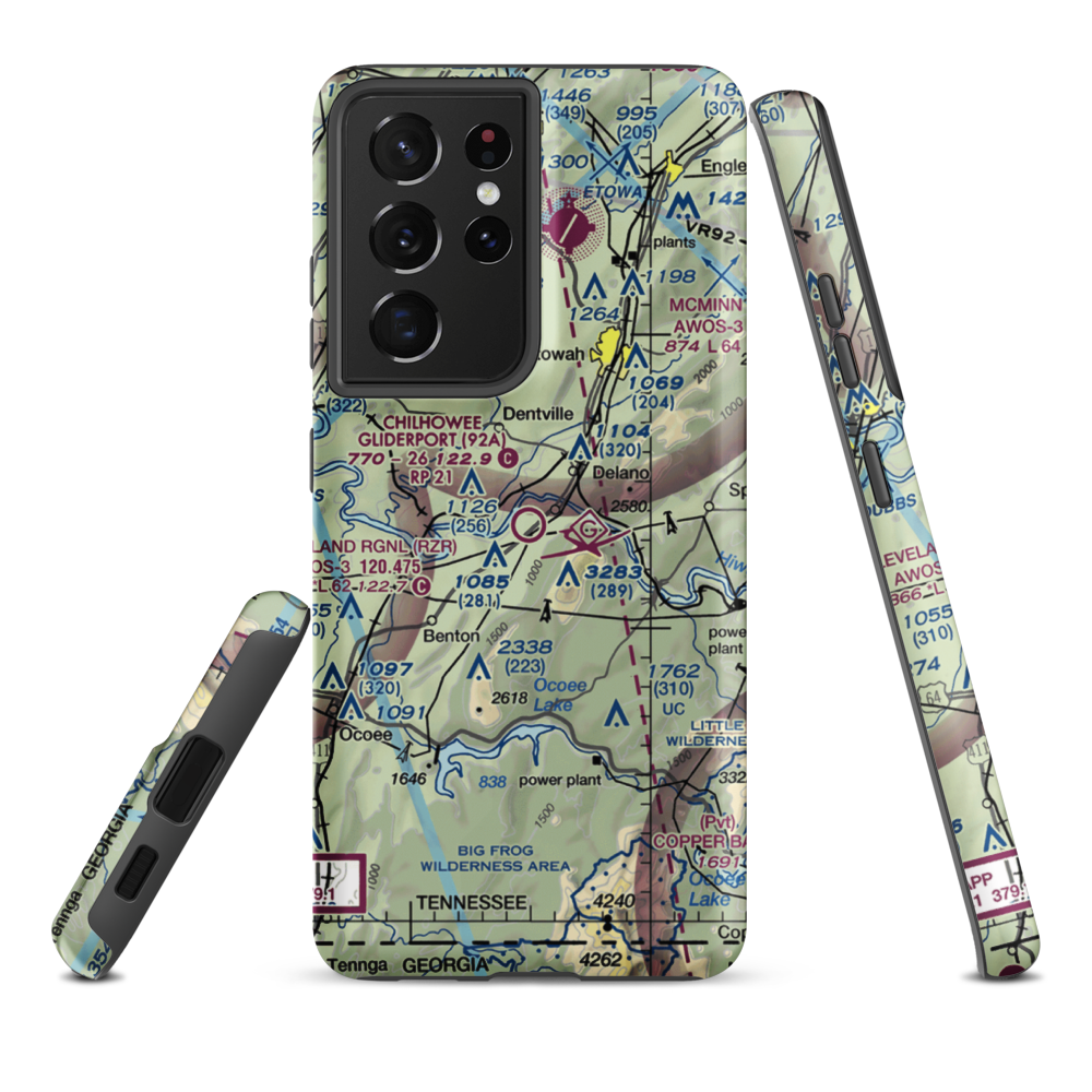 Chilhowee Gliderport (92A) VFR Sectional Samsung Phone Case Samsung Galaxy S21 Ultra model shown