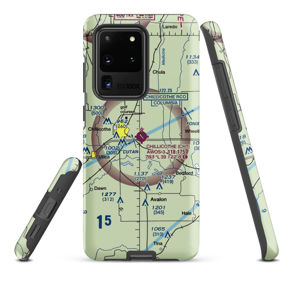 Chillicothe Municipal Airport (CHT) VFR Sectional Samsung Phone Case Samsung Galaxy S20 Ultra model shown