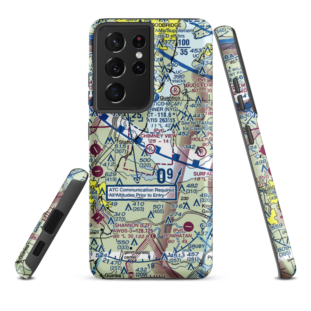 Chimney View Airport (5VA5) VFR Sectional Samsung Phone Case Samsung Galaxy S21 Ultra model shown
