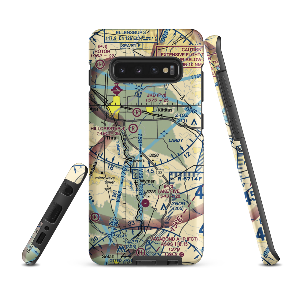 Chinook Farms Airport (WA37) VFR Sectional Samsung Phone Case Samsung Galaxy S10 Plus model shown