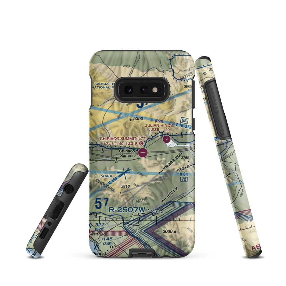 Chiriaco Summit Airport (L77) VFR Sectional Samsung Phone Case Samsung Galaxy S10e model shown