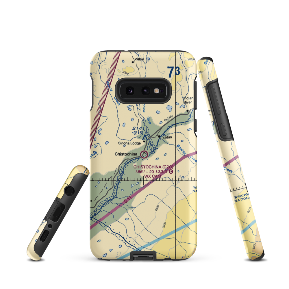 Chistochina Airport (CZO) VFR Sectional Samsung Phone Case Samsung Galaxy S10e model shown