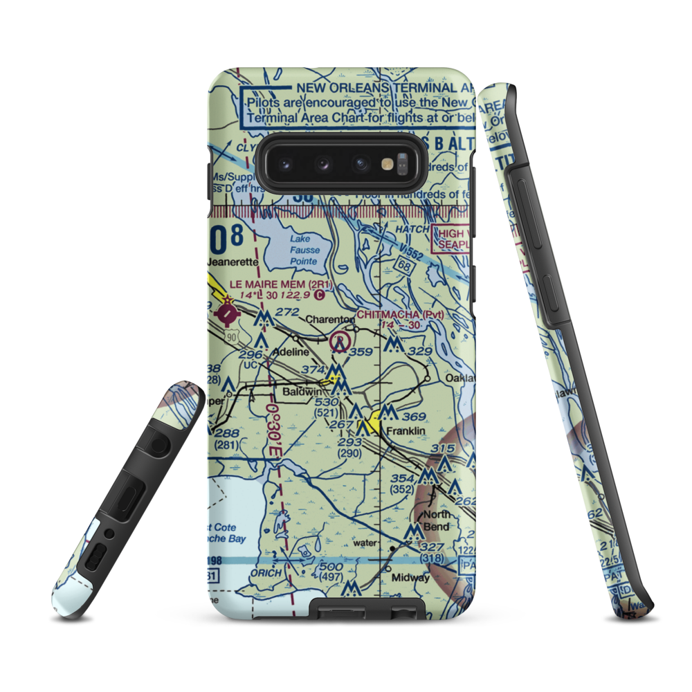 Chitimacha Air Park (2LS2) VFR Sectional Samsung Phone Case Samsung Galaxy S10 Plus model shown