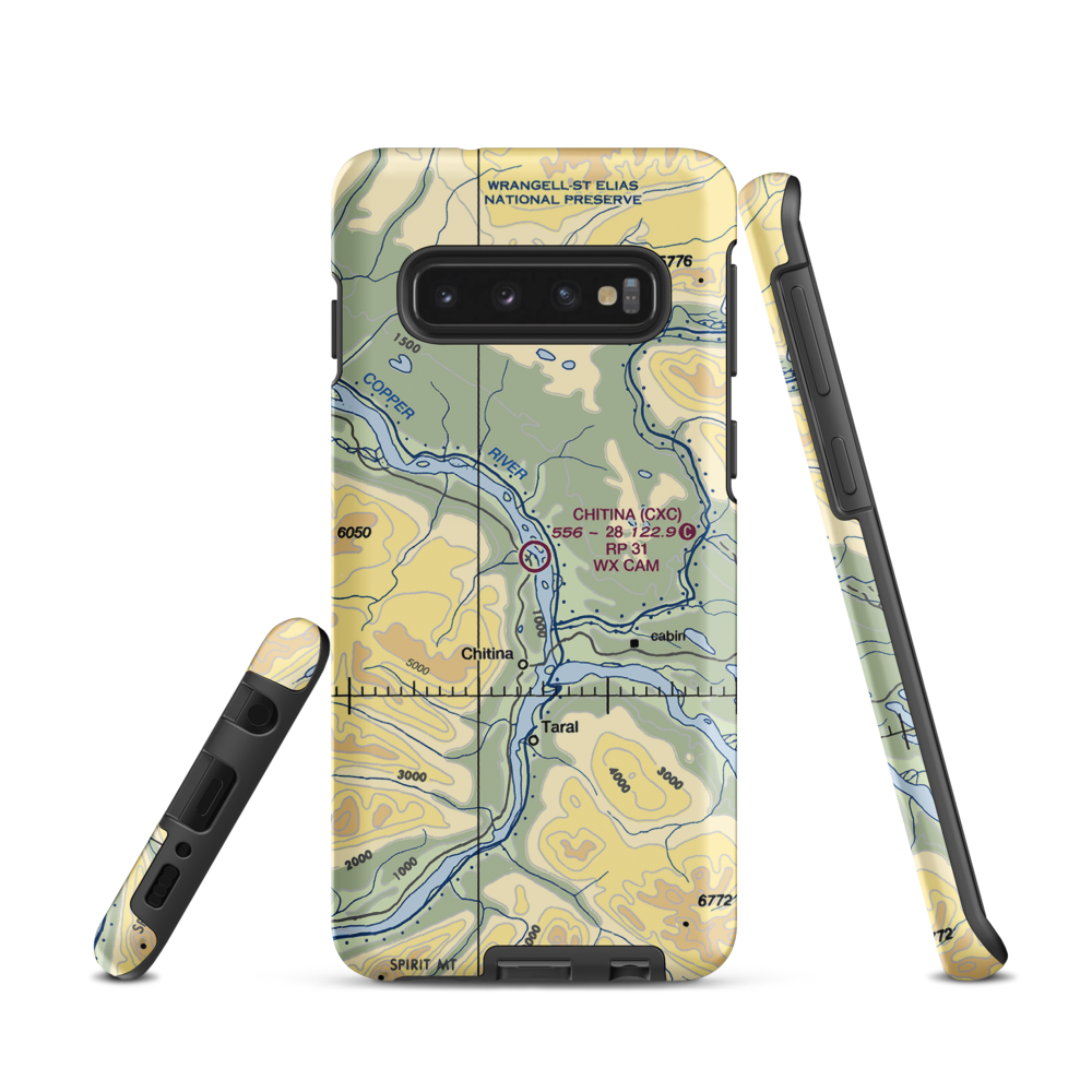 Chitina Airport (CXC) VFR Sectional Samsung Phone Case Samsung Galaxy S10 model shown