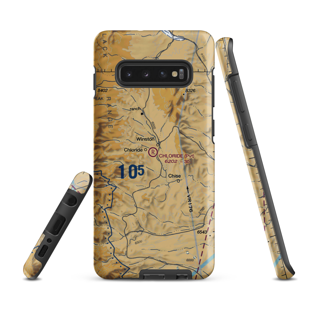 Chloride Airport (NM51) VFR Sectional Samsung Phone Case Samsung Galaxy S10 Plus model shown