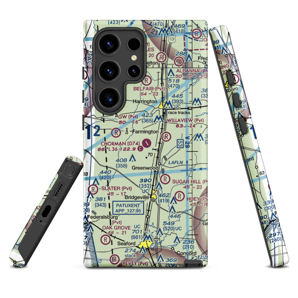 Chorman Airport (D74) VFR Sectional Samsung Phone Case Samsung Galaxy S24 Ultra model shown