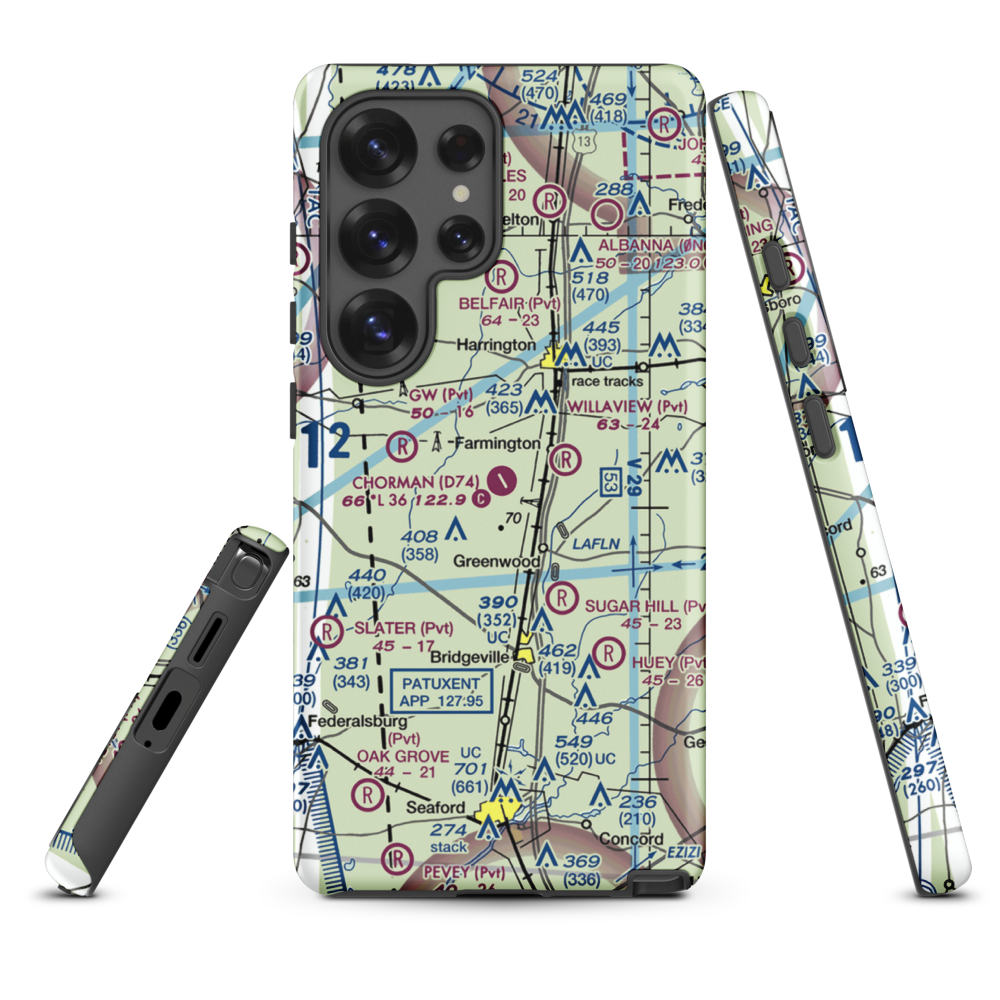 Chorman Airport (D74) VFR Sectional Samsung Phone Case Samsung Galaxy S25 Ultra model shown