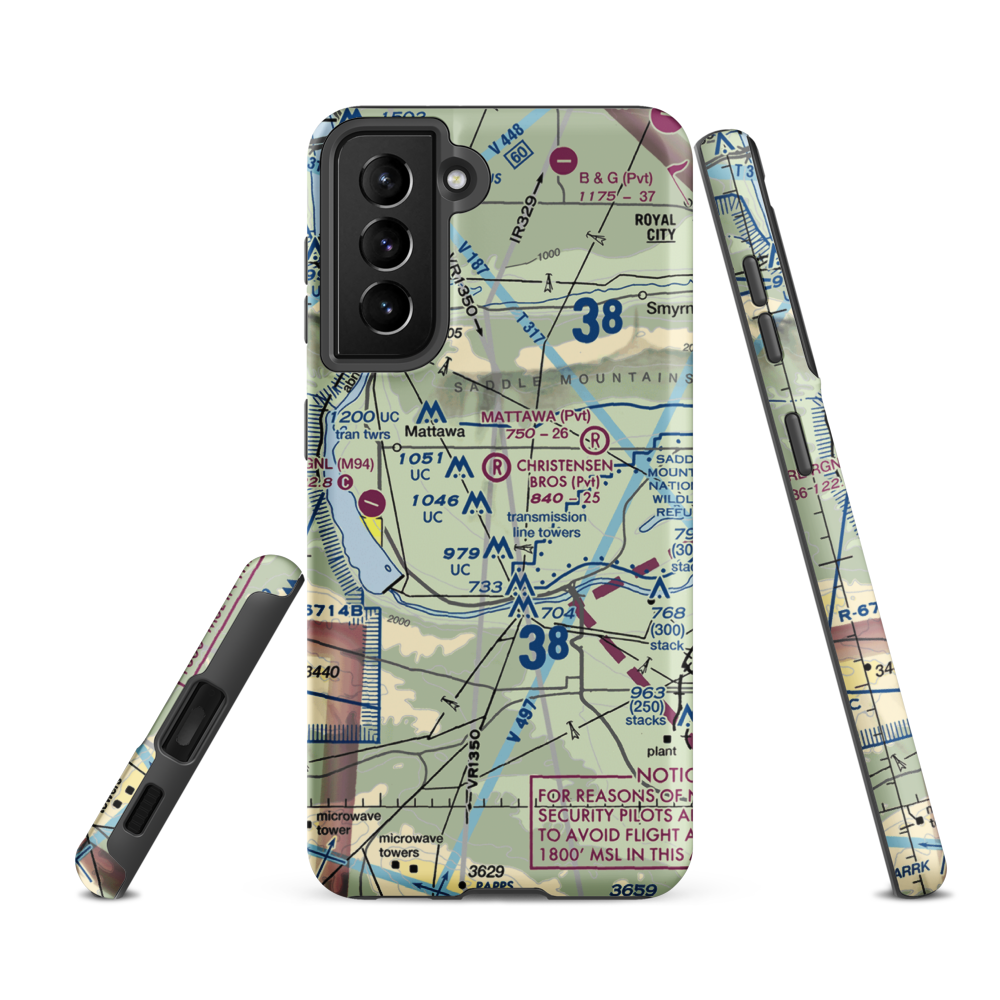 Christensen Bros Wahluke Strip (91WA) VFR Sectional Samsung Phone Case Samsung Galaxy S21 Ultra model shown