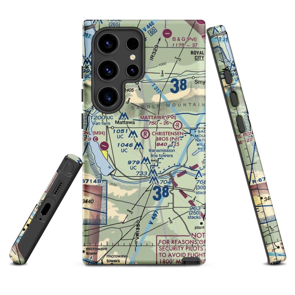 Christensen Bros Wahluke Strip (91WA) VFR Sectional Samsung Phone Case Samsung Galaxy S24 Ultra model shown