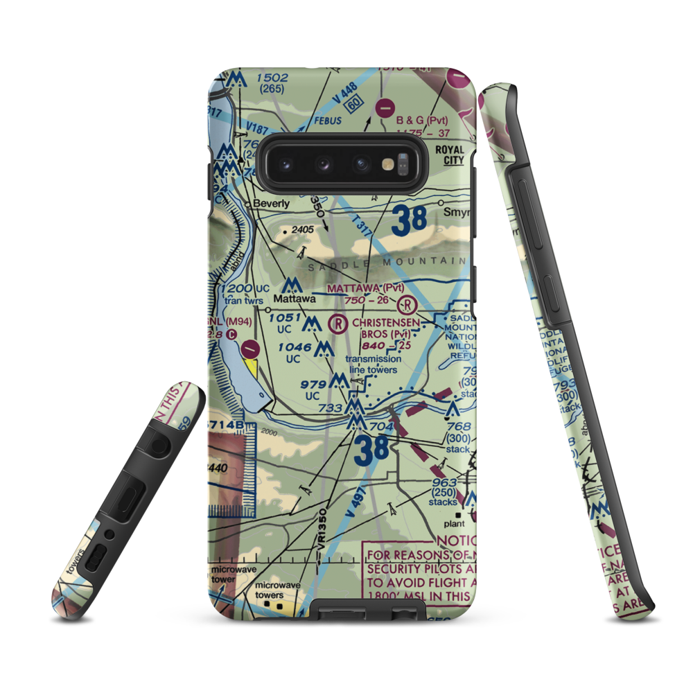 Christensen Bros Wahluke Strip (91WA) VFR Sectional Samsung Phone Case Samsung Galaxy S10 Plus model shown