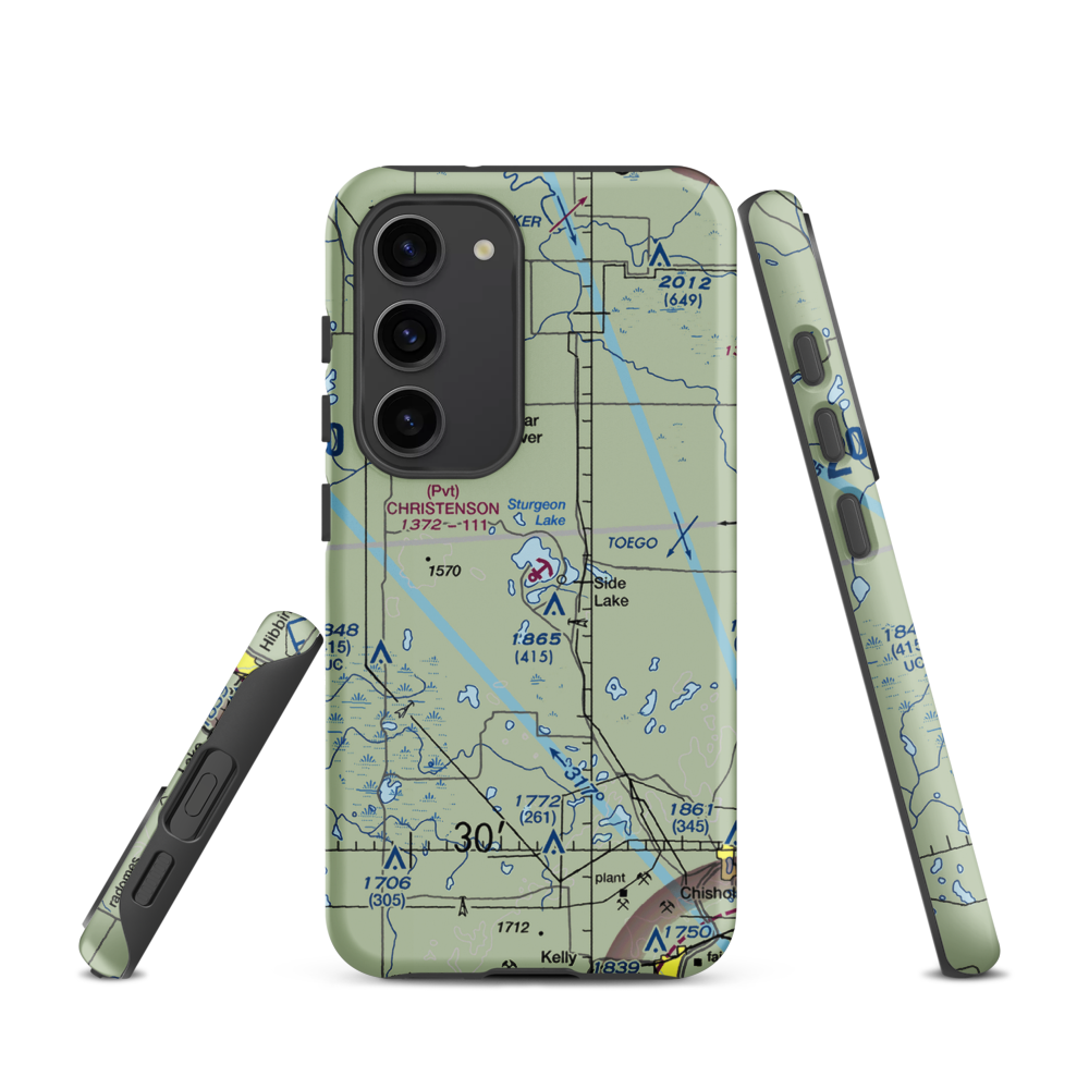 Christenson Point Seaplane Base (08MN) VFR Sectional Samsung Phone Case Samsung Galaxy S23 model shown