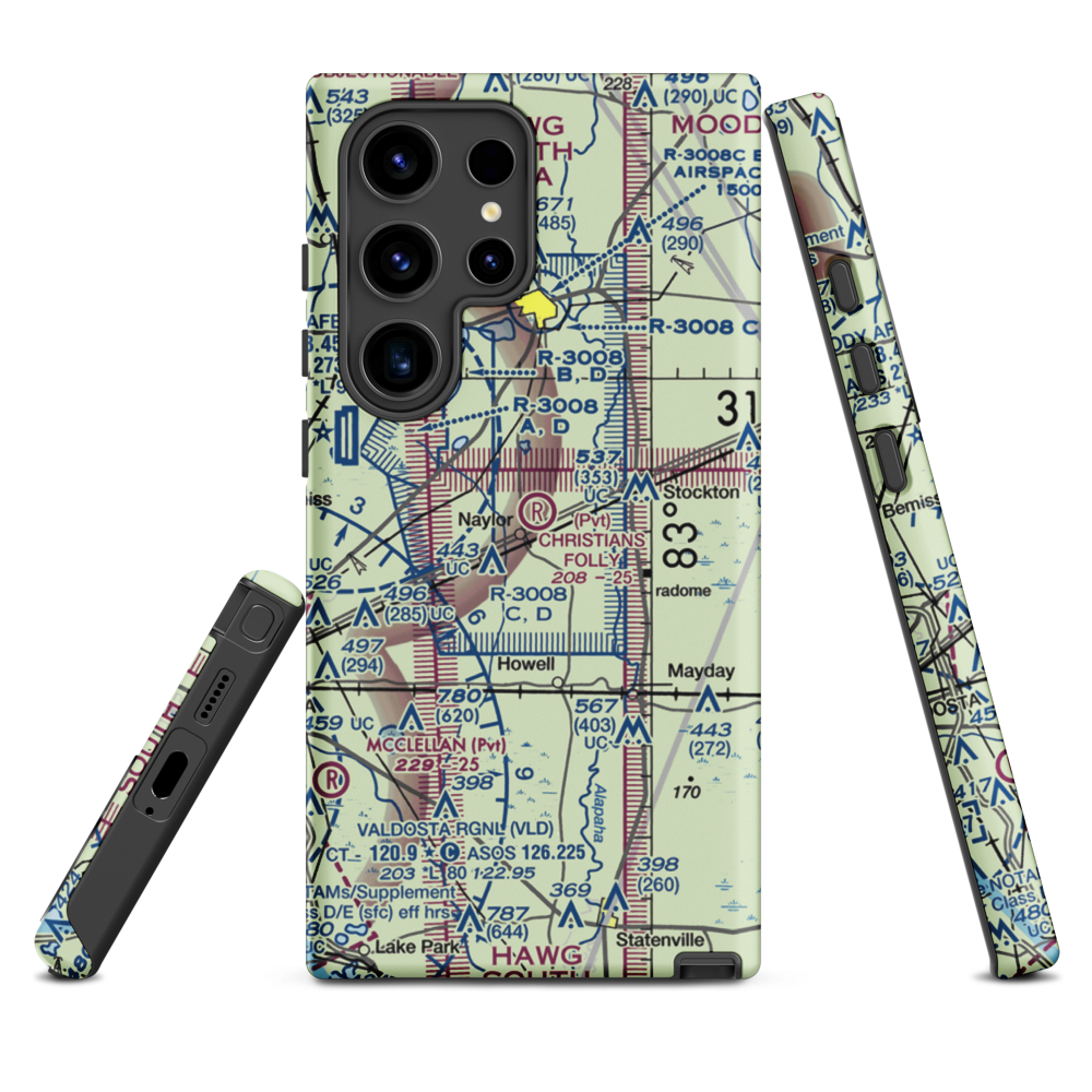 Christians Folly Airport (GE01) VFR Sectional Samsung Phone Case Samsung Galaxy S24 Ultra model shown