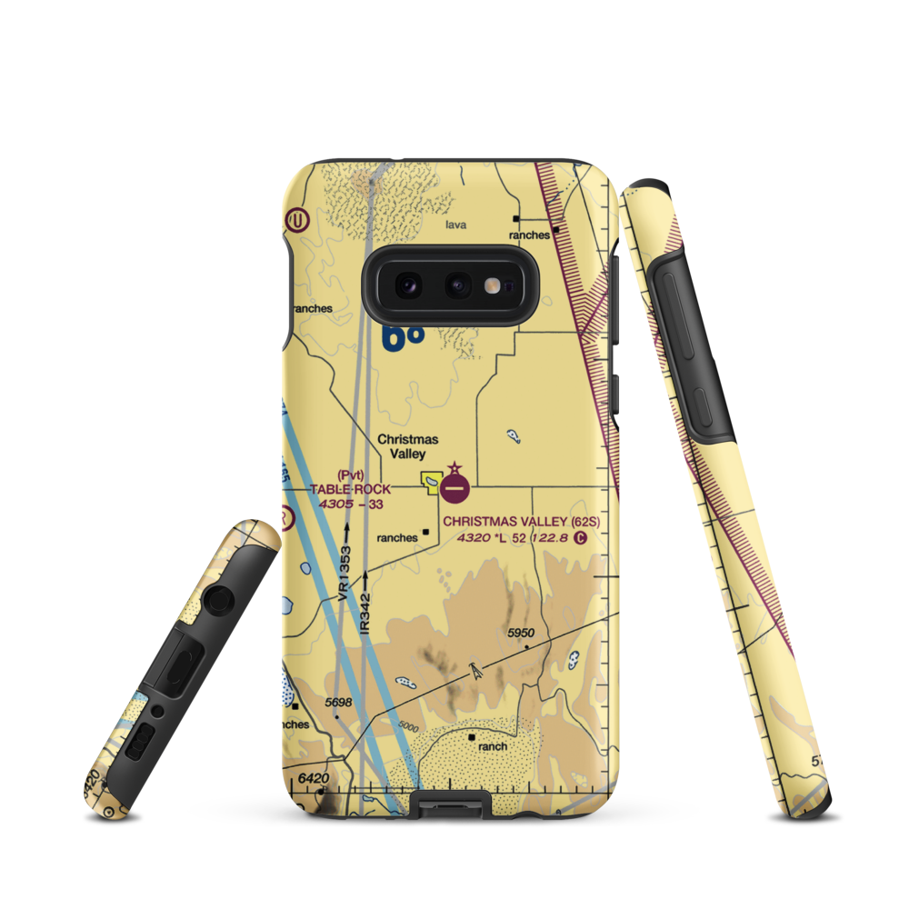 Christmas Valley Airport (62S) VFR Sectional Samsung Phone Case Samsung Galaxy S10e model shown