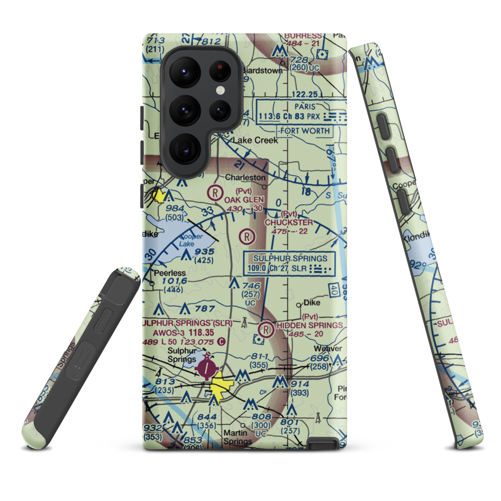 Chuckster Airport (XA17) VFR Sectional Samsung Phone Case Samsung Galaxy S22 Ultra model shown