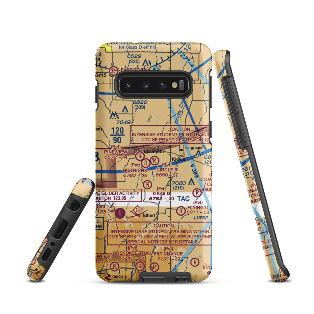 Circle 8 Ranch Airport (CO42) VFR Sectional Samsung Phone Case Samsung Galaxy S10 model shown