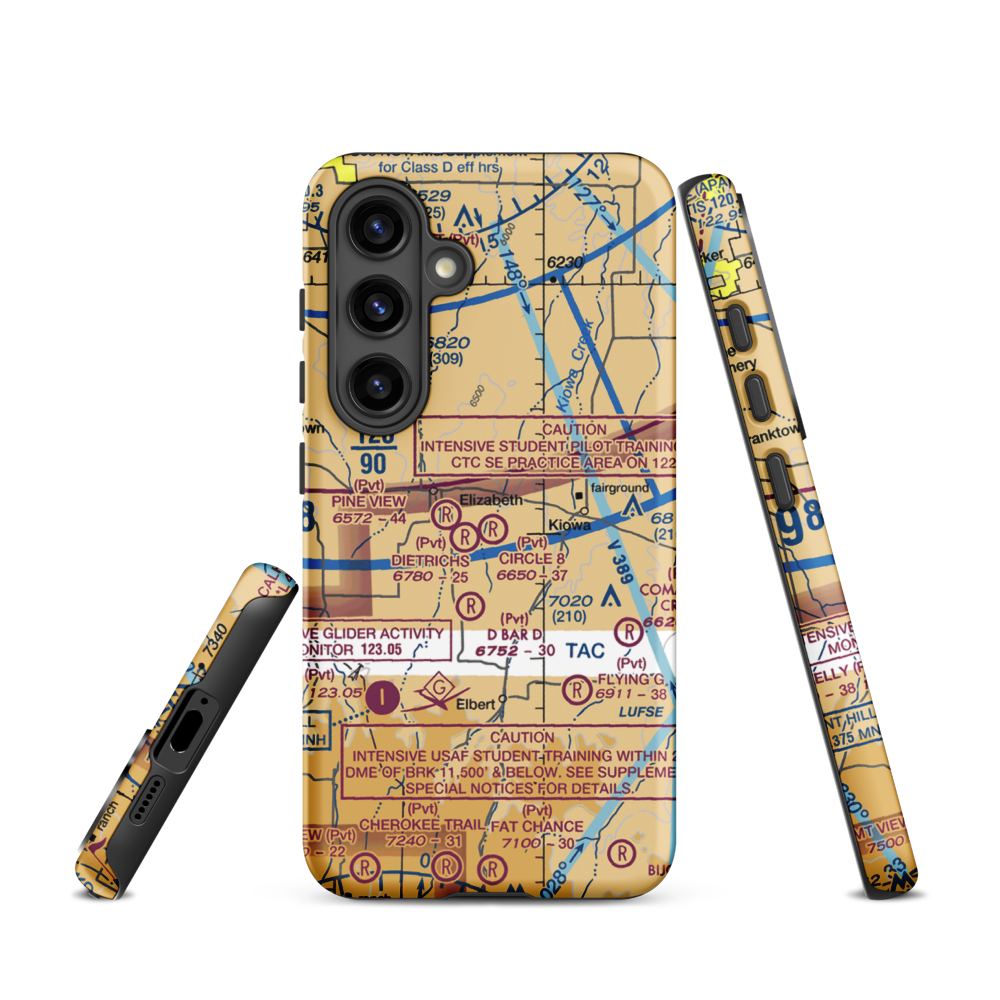 Circle 8 Ranch Airport (CO42) VFR Sectional Samsung Phone Case Samsung Galaxy S24 model shown