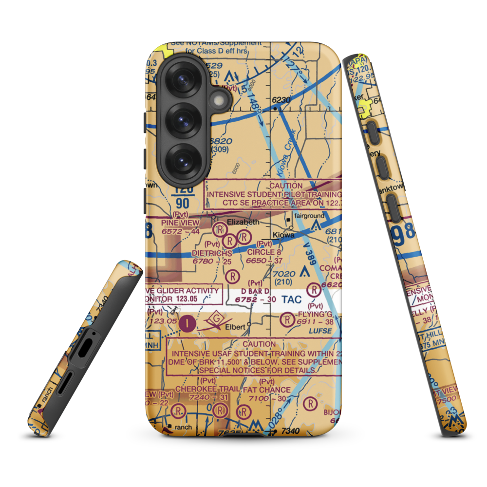 Circle 8 Ranch Airport (CO42) VFR Sectional Samsung Phone Case Samsung Galaxy S25 Plus model shown