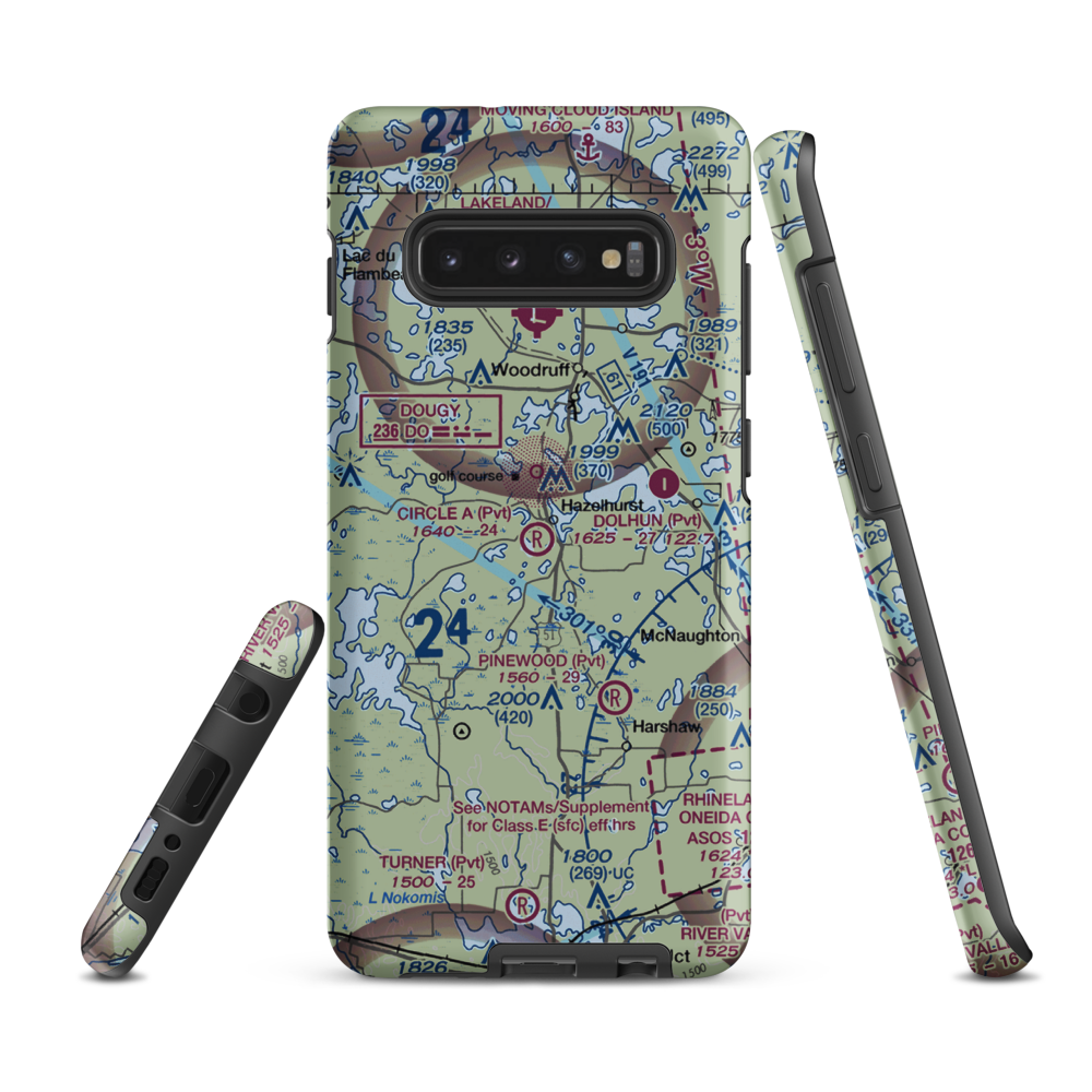 Circle A Ranch Airport (48WI) VFR Sectional Samsung Phone Case Samsung Galaxy S10e model shown