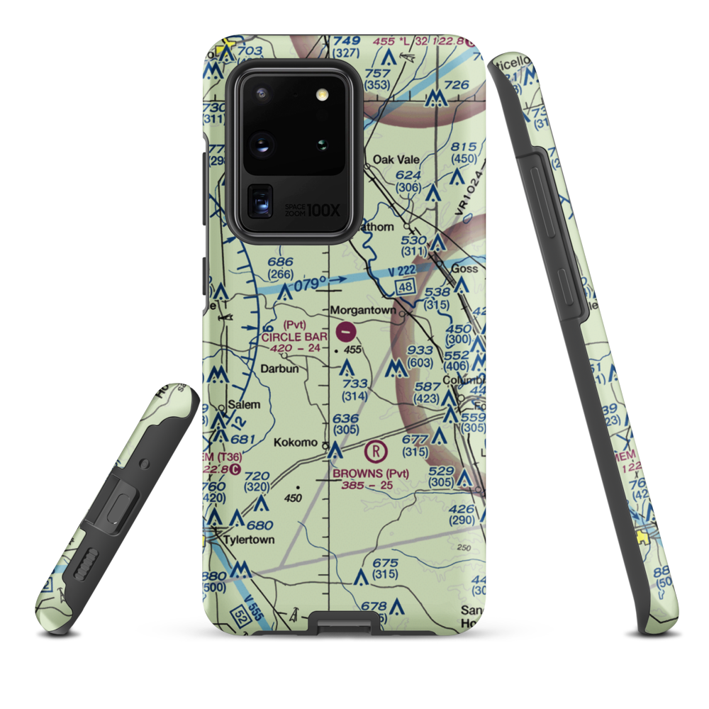Circle Bar Ranch Airport (46MS) VFR Sectional Samsung Phone Case Samsung Galaxy S20 Ultra model shown
